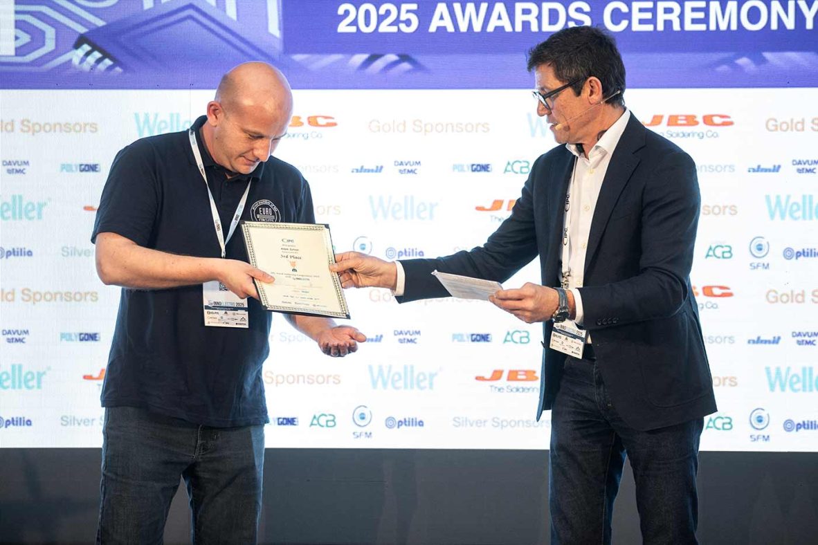 InnoElectro 2025 Adam Istvan IPC Hand Soldering Competition 3rd-Place