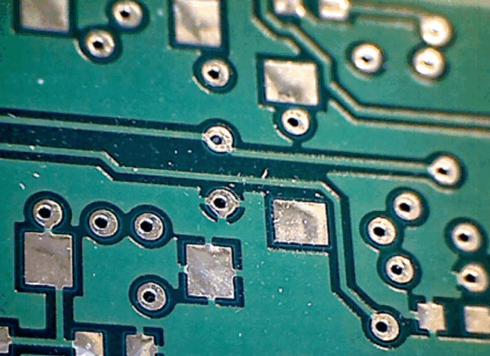 schmutzige, nicht akzeptable Leiterplatte schmutzige, nicht akzeptable Leiterplatte