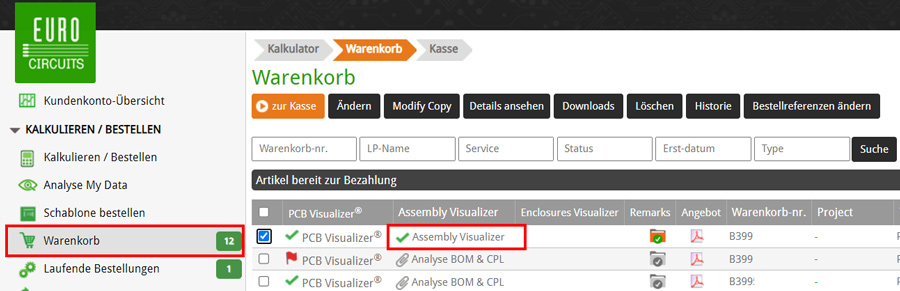 Assembly Editor Assembly Visualizer Spalte
