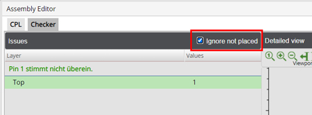 Assembly Editor Ignorieren nicht platziert