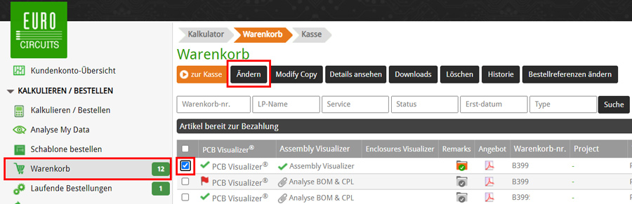 Assembly Editor Schaltfläche Ändern