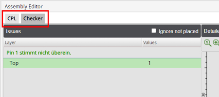 Assembly Editor Fenster-Registerkarten