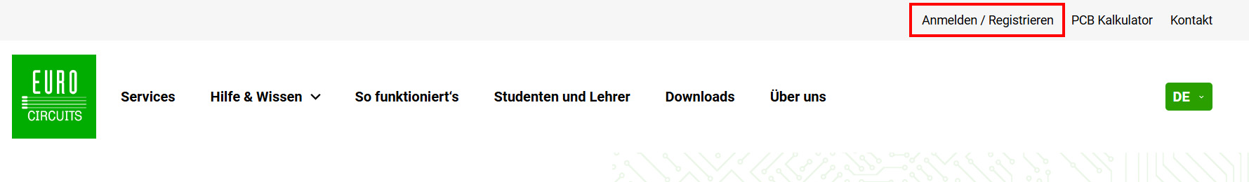 Sign In Register Button