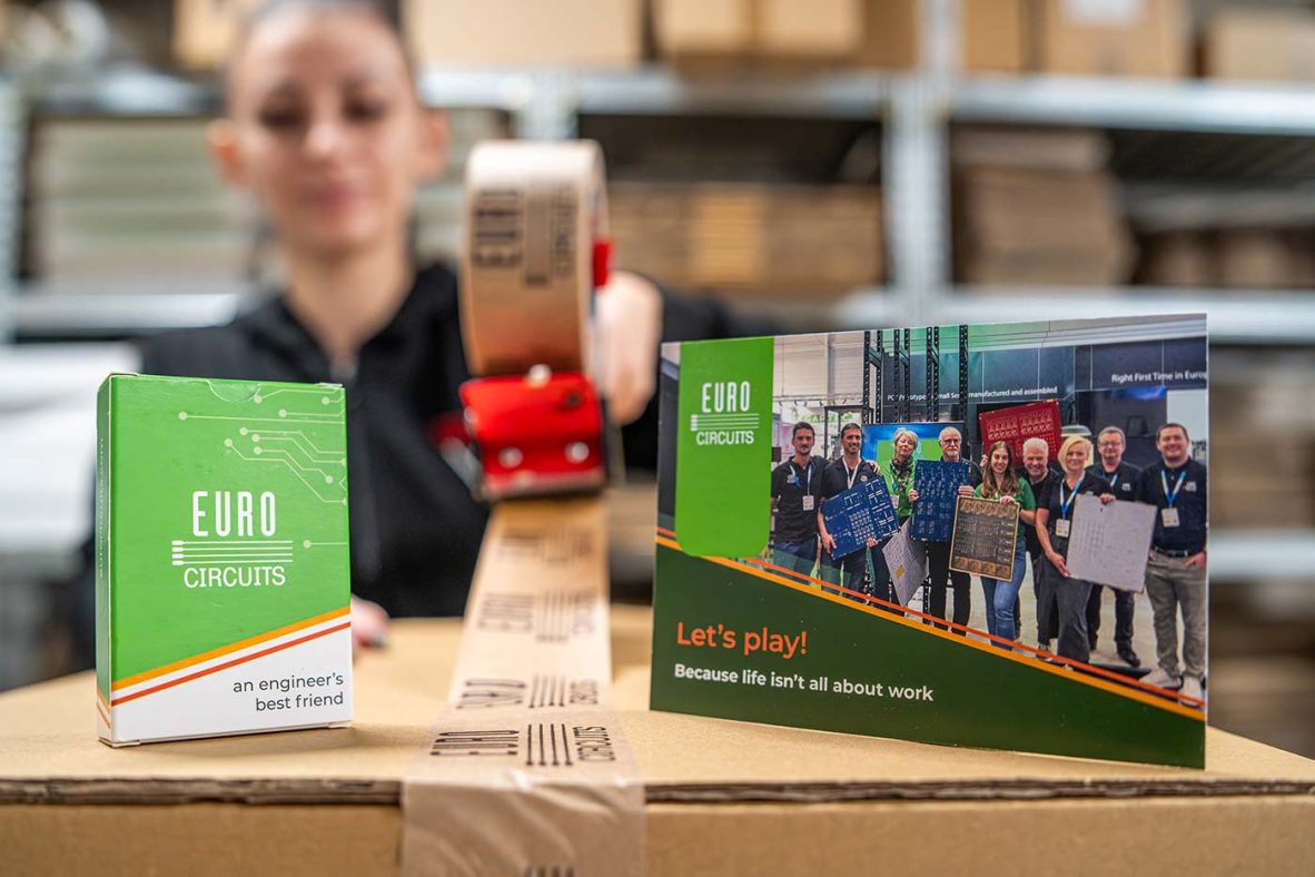 Playing cards on package